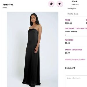Jenny Yoo Strapless Black Gown